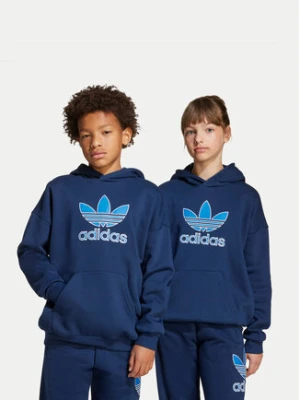 adidas Bluza Trefoil JV8651 Granatowy Loose Fit