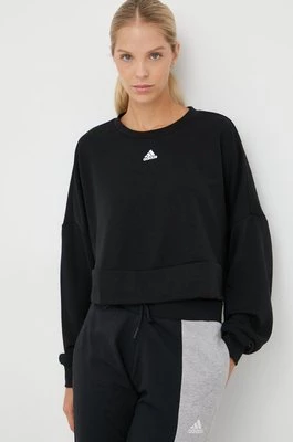 adidas bluza treningowa Studio damska kolor czarny gładka