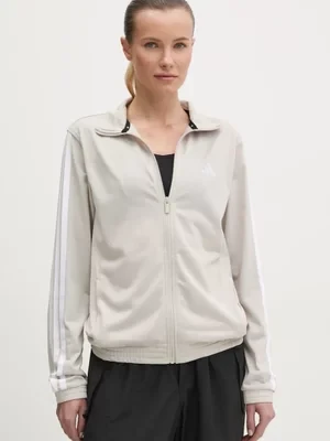 adidas bluza W 3S TT TRIC damska kolor beżowy gładka JD4521