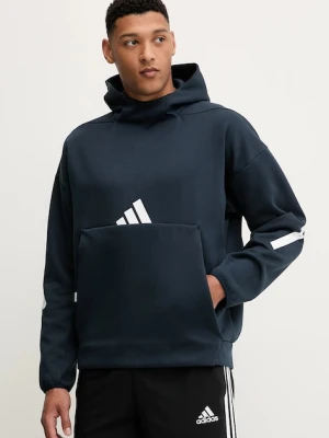 adidas bluza x Z.N.E męska kolor granatowy z kapturem z nadrukiem JW4729