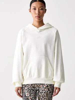 adidas bluza z kapturem damska bawełniana beżowy