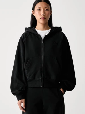 adidas bluza z kapturem damska bawełniana czarny