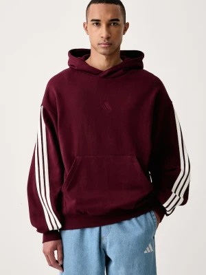 adidas bluza z kapturem męska bawełniana bordowy