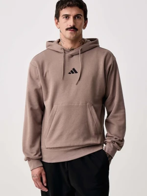 adidas bluza z kapturem męska z bawełną Essentials Feelcozy brązowy