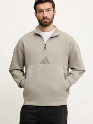 adidas bluza Z.N.E. męska kolor beżowy z kapturem gładka JD6191