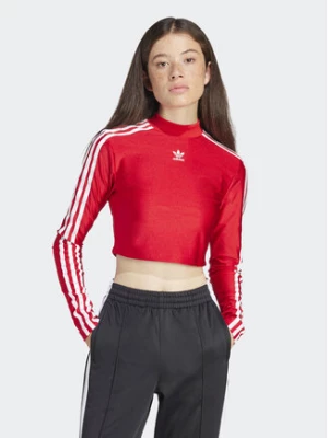 adidas Bluzka 3-Stripes IR8132 Czerwony Slim Fit