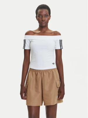 adidas Bluzka adicolor Bandeau JV9741 Biały Slim Fit