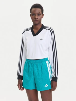 adidas Bluzka adicolor Football Jacquard JV9740 Biały Loose Fit