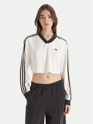 adidas Bluzka adicolor Football Jacquard JV9740 Biały Loose Fit
