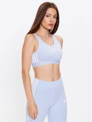 adidas Bluzka Essentials 3-Stripes Crop Top With Removable Pads IC4439 Błękitny