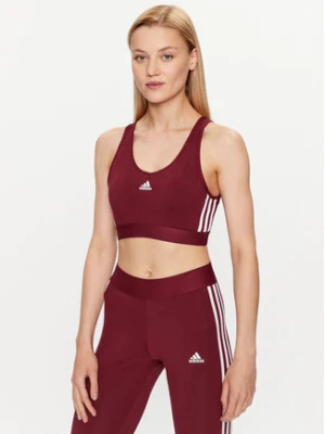 adidas Bluzka Essentials 3-Stripes Crop Top With Removable Pads IK8320 Czerwony