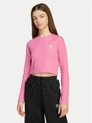 adidas Bluzka JW2598 Różowy Slim Fit