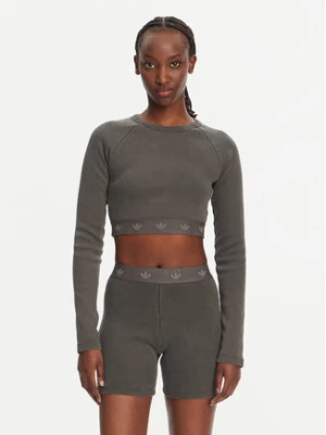 adidas Bluzka Ribbed JD0014 Czarny Slim Fit