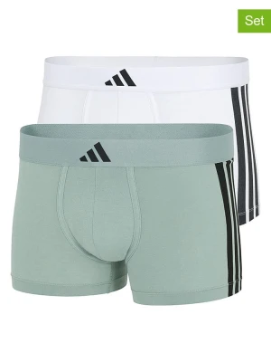 adidas Bokserki (2 pary) w kolorze białym i zielonym rozmiar: S