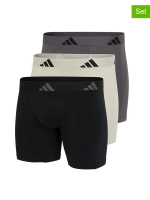 adidas Bokserki (3 pary) w kolorze antracytowym, beżowym i czarnym rozmiar: XL