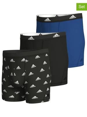 adidas Bokserki (3 pary) w kolorze czarno-niebieskim rozmiar: S