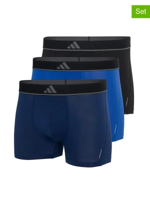 adidas Bokserki (3 pary) w kolorze granatowym, czarnym i niebieskim rozmiar: S