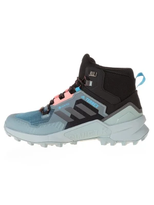 adidas Botki trekkingowe "Terrex Swift R3 Gore-Tex" w kolorze antracytowo-błękitnym rozmiar: 39 1/3