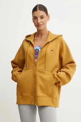 adidas by Stella McCartney bluza damska kolor brązowy z kapturem gładka JF6335