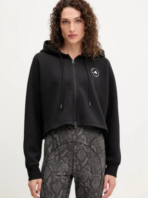 adidas by Stella McCartney bluza dresowa kolor czarny z kapturem gładka JD8107