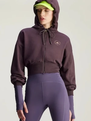 adidas by Stella McCartney bluza dresowa kolor fioletowy z kapturem gładka IZ5011