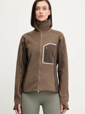 adidas by Stella McCartney bluza treningowa Climawam Running damska kolor brązowy wzorzysta JM6049