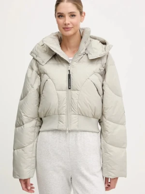 adidas by Stella McCartney kurtka ASMC Crop kolor beżowy zimowa oversize KA0645