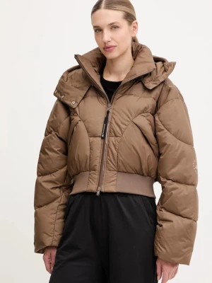 adidas by Stella McCartney kurtka ASMC Crop kolor brązowy zimowa JM3652
