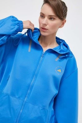 adidas by Stella McCartney kurtka sportowa kolor niebieski przejściowa oversize