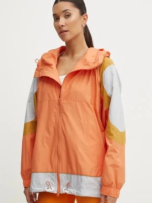 adidas by Stella McCartney kurtka treningowa kolor pomarańczowy przejściowa oversize IW9926