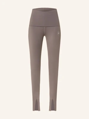 Adidas By Stella Mccartney Legginsy Adidas By Stella Mccartney Rolltop Splitcuf braun
