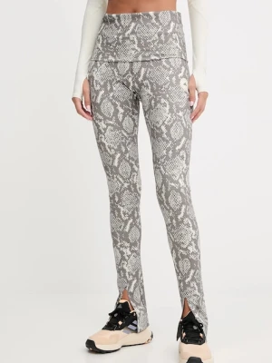adidas by Stella McCartney legginsy treningowe Training Rolltop Splitcuff Leggings damskie kolor szary wzorzyste JM8477