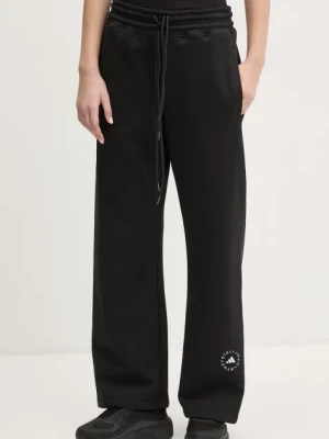adidas by Stella McCartney spodnie dresowe bawełniane damskie kolor czarny z nadrukiem JJ0102