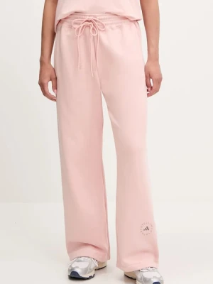 adidas by Stella McCartney spodnie dresowe bawełniane damskie kolor różowy gładkie JJ0103