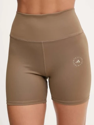adidas by Stella McCartney szorty do jogi damskie kolor brązowy gładkie high waist KA0631