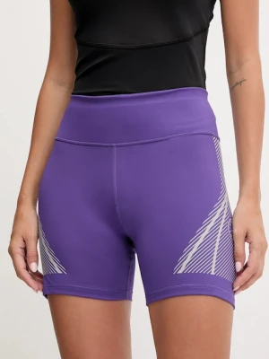 adidas by Stella McCartney szorty treningowe damskie kolor fioletowy wzorzyste high waist JW2025