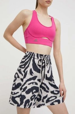 adidas by Stella McCartney szorty treningowe kolor szary wzorzyste high waist IN3615