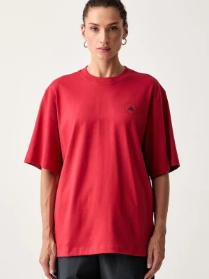 adidas by Stella McCartney T-shirt oversize damski bawełniany czerwony