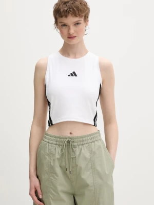 adidas crop top damski bawełniany z elastanem Essentials