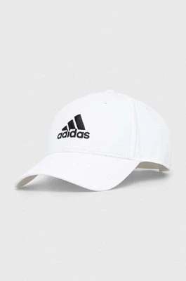 adidas czapka z daszkiem bawełniana kolor biały z aplikacją IB3243