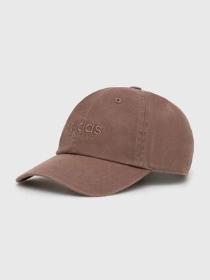 adidas czapka z daszkiem bawełniana SPW DAD CAP kolor brązowy gładka IX8015