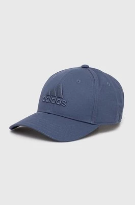 adidas czapka z daszkiem bawełniana kolor niebieski z aplikacją IR7904
