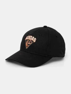 adidas czapka z daszkiem HOOPS CAP kolor czarny z nadrukiem JE3775