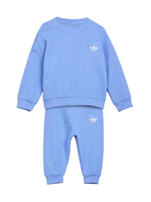 adidas Dres Loose Waffle Sweat Jogger Set KT1799 Niebieski Regular Fit