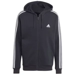 adidas Essentials Fleece 3-Stripes FZ Hoodie IB4029, Męskie, Czarne, bluzy, bawełna, rozmiar: XS adidas performance