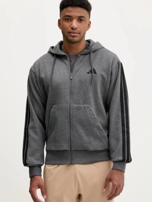 adidas kardigan Essentials męska kolor szary z kapturem gładka JL9824
