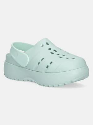 adidas klapki Adilette Clog Platform damskie kolor turkusowy JR2625