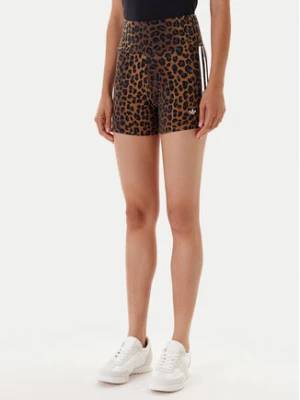 adidas Kolarki Leopard JW7306 Brązowy Slim Fit