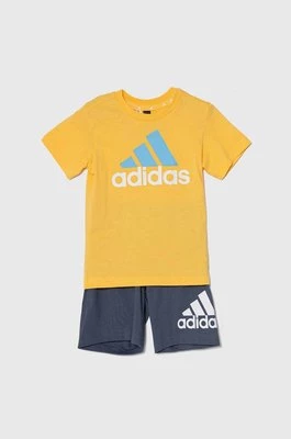 adidas komplet bawełniany dziecięcy kolor żółty