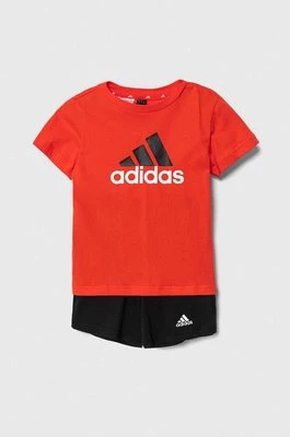 adidas komplet bawełniany niemowlęcy kolor pomarańczowy